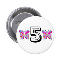 Birthday butterfly pinback buttons