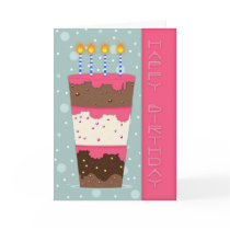 Birthday Cake Birthday Card - Modern Design