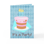 Birthday Cake (Blue) Greeting Cards
