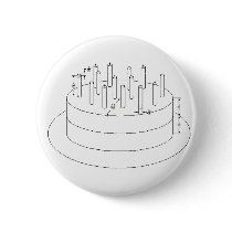 Birthday Cake - Drafted Architectural Style Buttons