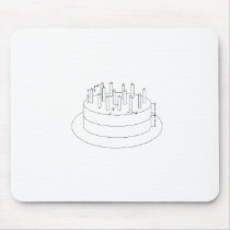Birthday Cake - Drafted Architectural Style Mousepads