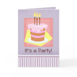 Birthday Cake (Gingham) Greeting Cards