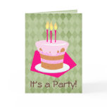 Birthday Cake (Green) Greeting Card