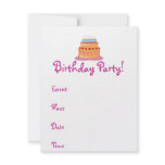 Birthday Cake Personalized Invite