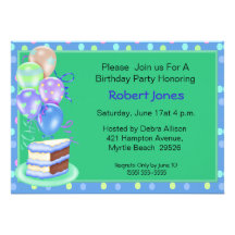 Birthday Cake Invitations