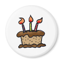 Birthday cake fridge magnet