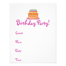 Birthday Cake Personalized Invite