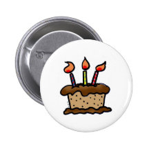Birthday cake pinback button