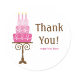 Birthday Cake Thank You Stickers
