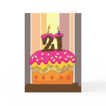 birthday - cake with candle 21 - 21st birthday gre card
