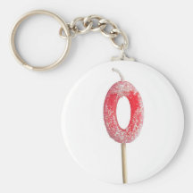 Birthday candle number 0 key chains