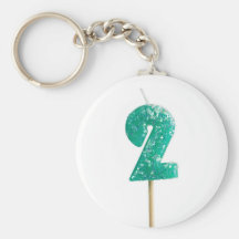 Birthday candle number 2 keychain