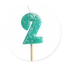 Birthday candle number 2 stickers
