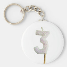 Birthday candle number 3 key chains