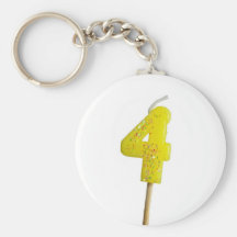 Birthday candle number 4 keychain