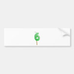 Birthday candle number 6 bumper stickers