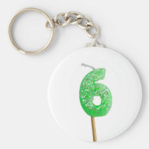 Birthday candle number 6 keychains