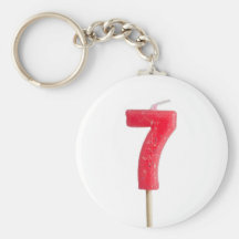 Birthday candle number 7 keychains