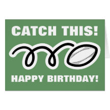 Birthday card for rugby fans and players