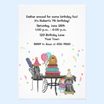Birthday Celebrating Dogs invitations