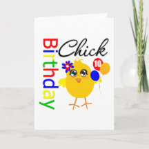 Birthday Chick 10 Years Old Greeting Cards