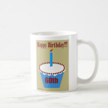 Birthday Cupcake 60th Mugs