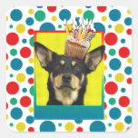Birthday Cupcake - Australian Kelpie - Jude Square Sticker