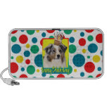 Birthday Cupcake - Australian Shepherd Portable Speakers