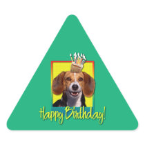 Birthday Cupcake - Beagle Triangle Stickers