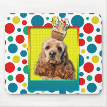 Birthday Cupcake - Cocker Spaniel Mouse Pad