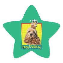 Birthday Cupcake - Cocker Spaniel Star Sticker