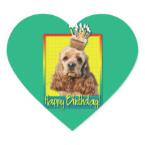 Birthday Cupcake - Cocker Spaniel Heart Sticker