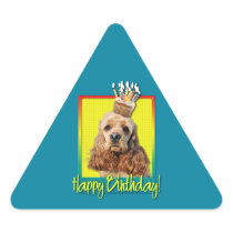 Birthday Cupcake - Cocker Spaniel Triangle Stickers