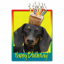 Birthday Cupcake - Dachshund - Winston Photo Sculptures