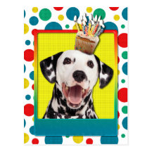 Birthday Cupcake - Dalmatian Post Card