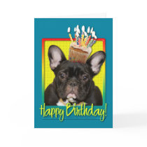 Birthday Cupcake - French Bulldog - Teal
