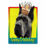 Birthday Cupcake - Great Dane - Grey Cut Outs