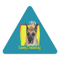 Birthday Cupcake - Great Dane Triangle Stickers