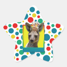 Birthday Cupcake - Kangaroo Star Stickers