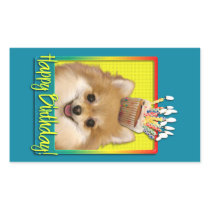 Birthday Cupcake Pomeranian Rectangular Sticker