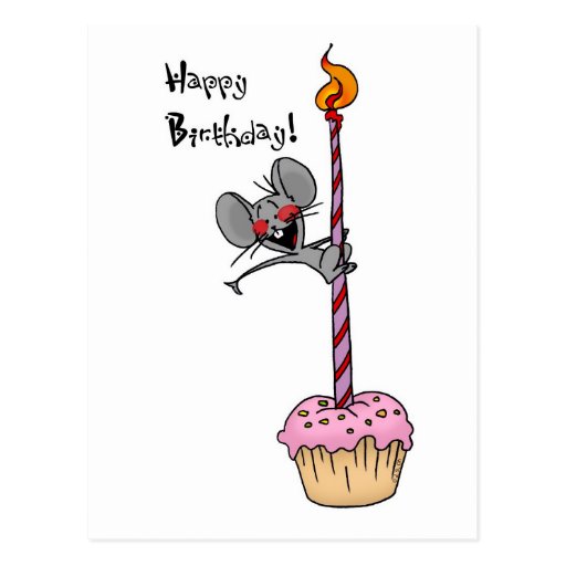 Birthday cupcake post card