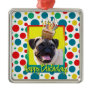 Birthday Cupcake - Pug Christmas Tree Ornament