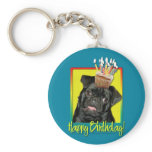Birthday Cupcake - Pug - Ruffy Key Chain