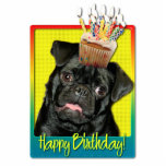Birthday Cupcake - Pug - Ruffy Photo Sculpture