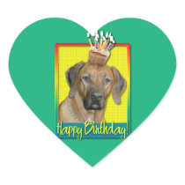 Birthday Cupcake - Rhodesian Ridgeback Heart Sticker