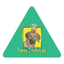 Birthday Cupcake - Rhodesian Ridgeback Triangle Sticker