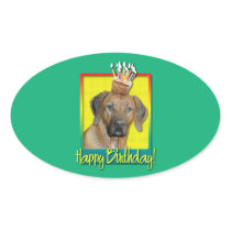Birthday Cupcake - Rhodesian Ridgeback Oval Stickers