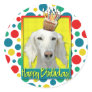 Birthday Cupcake - Saluki Round Sticker