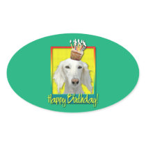 Birthday Cupcake - Saluki Stickers