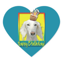 Birthday Cupcake - Saluki Sticker